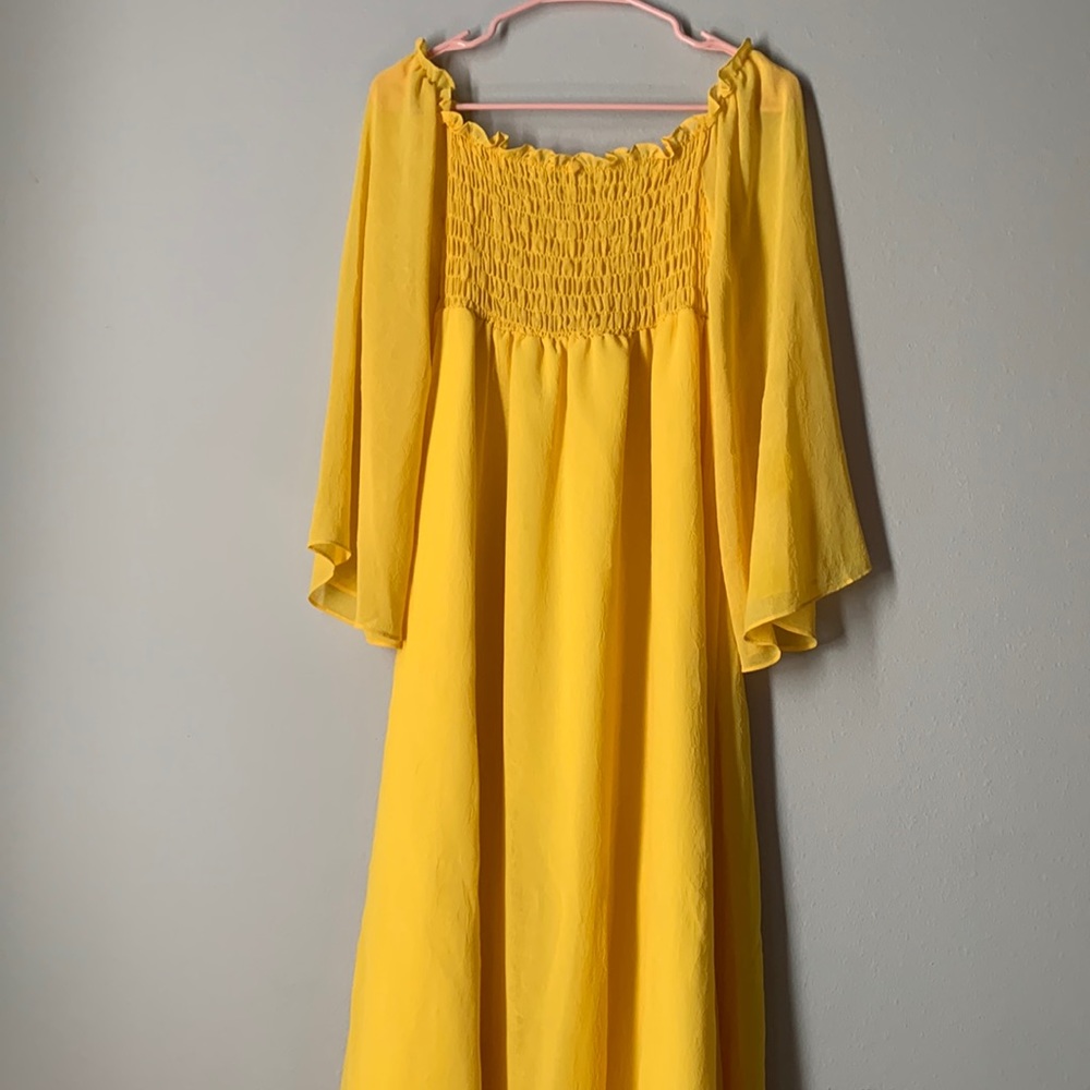 Off shoulder Yellow dress